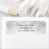 ホワイトスパークルスノーフレークウィンターワンダーランド結婚ズ ラベル (インサイチュ)