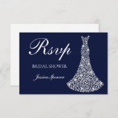 ホワイトスパークルドレス 誕生日 / ブライズシャワー 返信 (正面/裏面)