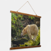 ホワイトスピリットベア 吊り下げ型タペストリー (傾斜あり)