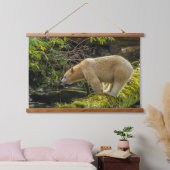 ホワイトスピリットベア 吊り下げ型タペストリー (寝室)