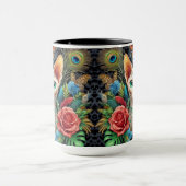 ホワイトスフィンクス猫フローラアート マグカップ (中央)