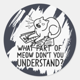 ホワイトスプラッシュおもしろいキャット引用文 ラウンドシール