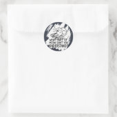 ホワイトスプラッシュおもしろいキャット引用文 ラウンドシール (バッグ)