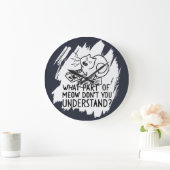 ホワイトスプラッシュおもしろいキャット引用文 ラージ壁時計 (ホーム)