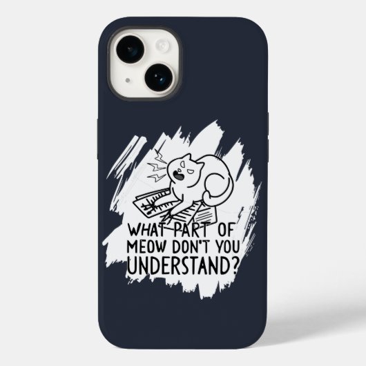 ホワイトスプラッシュおもしろいキャット引用文 Case-Mate iPhoneケース (裏面)