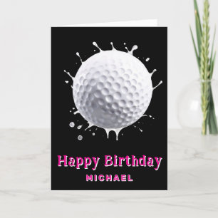 *~*ホワイトスプラッシュゴルフボールAP94誕生日カード サンキューカード