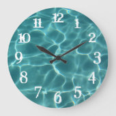 ホワイトスプラッシュナンバースイミングプール ラージ壁時計 (正面)