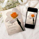 ホワイトスプリング水仙の花 ブライダルシャワー 招待状