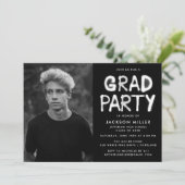 ホワイトスプレイ絵を描トフォト卒業パーティー 招待状 (スタンド正面)