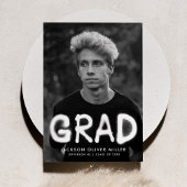 ホワイトスプレー絵を描タイポグラフィ写真卒業 案内状