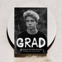 ホワイトスプレー絵を描タイポグラフィ写真卒業