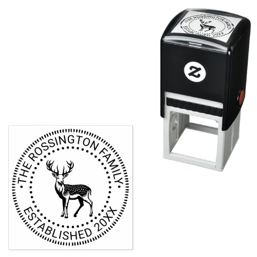 ホワイトスポッテッドディアファミリー名日付Estd NT From セルフインキングスタンプ (インサイチュ)