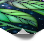 ホワイトスポッテッドレディバグフェアリーファンタジーアート ポスター (角)