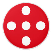 ホワイトスポット付き可愛い赤きのこキッズルームDecor セラミックノブ (正面)