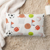 ホワイトスポーツボールテーマコレクションランバーピロー ランバークッション (ブランケット)