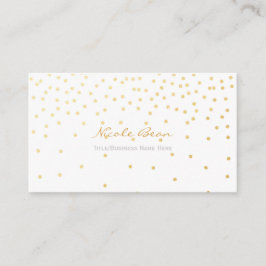 ホワイトスモールゴールドフォイル紙吹雪ドットビジネスカード 名刺