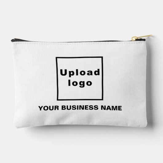 ホワイトスモールパウチにビジネス名とロゴを付ける アクセサリーポーチ (裏面)