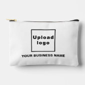 ホワイトスモールパウチにビジネス名とロゴを付ける アクセサリーポーチ (正面)