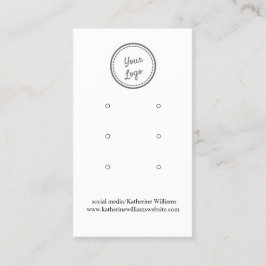 ホワイトスリーイヤリングディスプレイカード |ロゴの追加 名刺