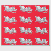 ホワイトスレイオンレッドラッピング紙 ラッピングペーパー (フラット)