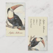 ホワイトスロートのアメリカ·トゥーカン·ヴィンテージ·ウォーターカラー 名刺 (正面/裏面)