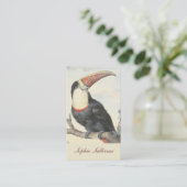 ホワイトスロートのアメリカ·トゥーカン·ヴィンテージ·ウォーターカラー 名刺 (スタンド正面)