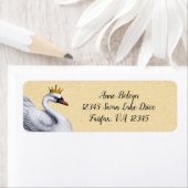 ホワイトスワンとヴィンテージ金ゴールドクラウン ラベル (インサイチュ)