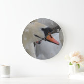 ホワイトスワンのアクリル壁時計 ラージ壁時計 (ホーム)