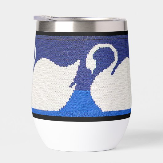 ホワイトスワンクールインブルーレイクアーティザンクロシェプリント (右面)