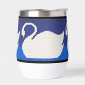 ホワイトスワンクールインブルーレイクアーティザンクロシェプリント (左面)