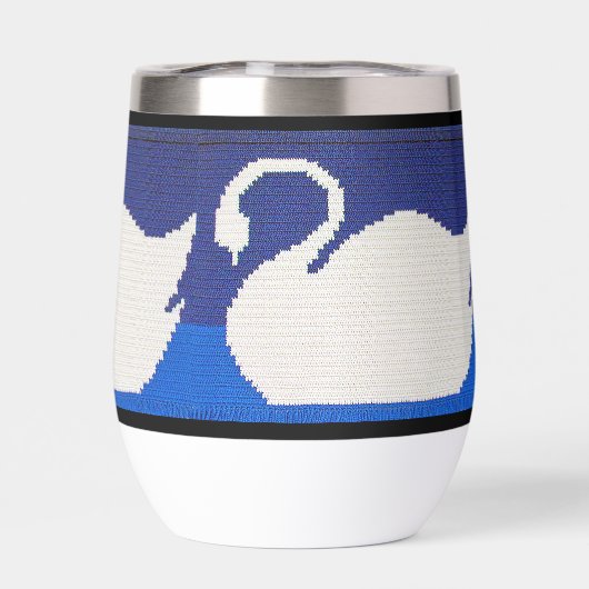 ホワイトスワンクールインブルーレイクアーティザンクロシェプリント (背面)