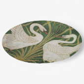 ホワイトスワンズラッシュウォルタークレーンイラストレーション ペーパープレート (アングル)