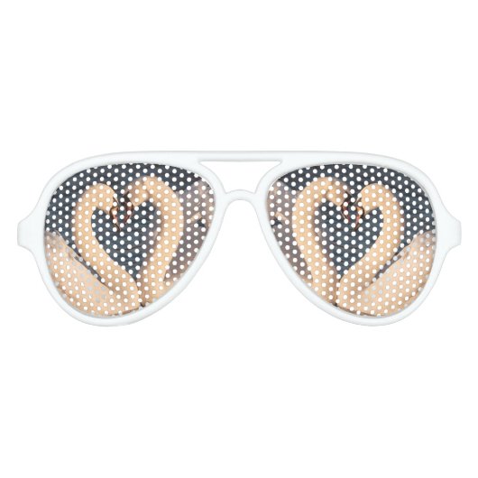 ホワイトスワンズ 大人レトロパーティーサングラス, ホワイト アビエーターサングラス (正面)