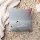ホワイトスワンデザイン クッション (ブランケット)