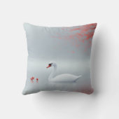 ホワイトスワンデザイン クッション (裏面)