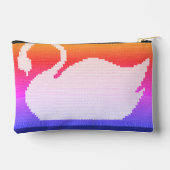 ホワイトスワンパステルレインボーアーティザンクロシェプリント アクセサリーポーチ (裏面)