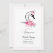 ホワイトスワンピンクフローラキンセアニラ写真 招待状 (正面)