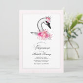 ホワイトスワンピンクフローラキンセアニラ写真 招待状 (スタンド正面)