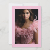 ホワイトスワンピンクフローラキンセアニラ写真 招待状 (裏面)