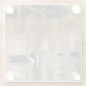 ホワイトスワンマラードダックガラスコアスター ガラスコースター (裏面)