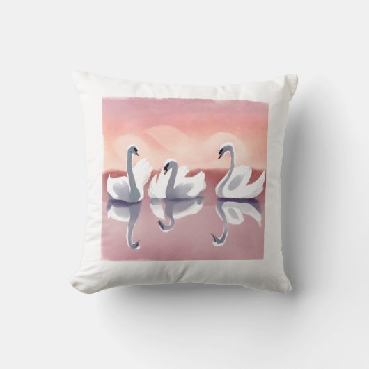 ホワイトスワン装飾用クッション クッション (正面)