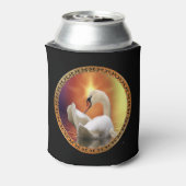 ホワイトスワン(金ゴールドとオレンジの背景) 缶クーラー (缶裏面)