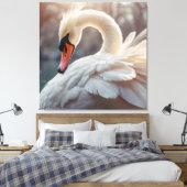 *~*ホワイトスワンSC1クローズアップラブル キャンバスプリント (インサイチュ (寝室))