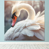 *~*ホワイトスワンSC1クローズアップラブル キャンバスプリント (インサイチュ (ウッドフロア))