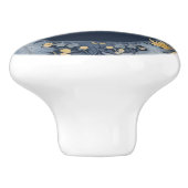 ホワイトスワンWilliam Morrisスタイル右対鳥 セラミックノブ (側面)