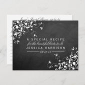ホワイトスワーズオンシャルボードブライダルシャワーレシピ インビテーションポストカード (正面/裏面)