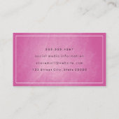 ホワイトス縁どティリストピンクテクスチャブラックウェーブ 名刺 (裏面)