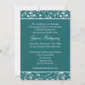 ホワイトズガ結婚ウンオンティール（緑がかった色）ブライダルシャワー招待状 招待状 (裏面)