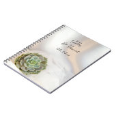 ホワイトズゲストブックに結婚緑の多肉植物 ノートブック (左側)