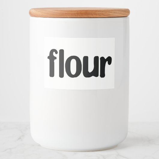 ホワイトセラミックスキッチンキャニスタホーム食品貯蔵 フードラベル (正面)
